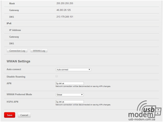 варіанти вибору режимів для роботи novatel mifi 4620l 4620le 