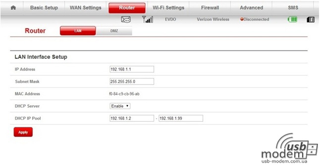 вкладка lan zte 890l