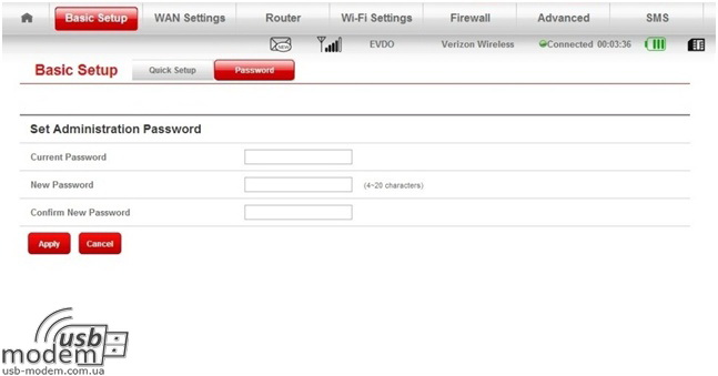 настройки підключення мережі ZTE Jetpack 890L