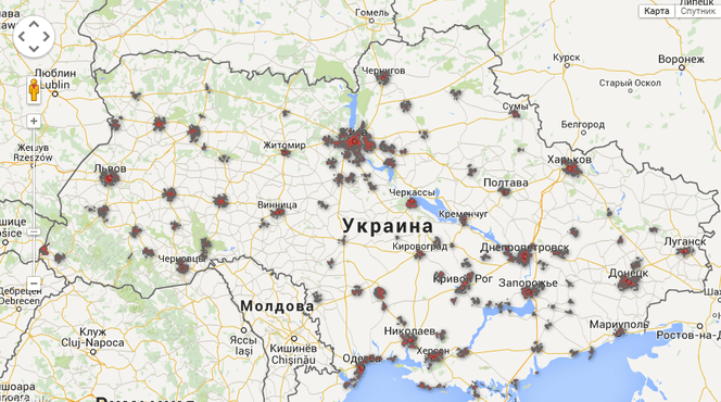 Карта покриття Трімоб в Україні