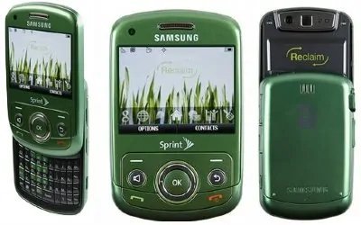 CDMA Телефон Samsung Reclaim Samsung Reclaim SPH-M560 - это один из первых экологичных телефонов в ассортименте южнокорейской компании. 80% этого телефона созданы из переработанных материалов. Около сорока процентов корпуса M560 сделано из биопластика. Более того, даже упаковка создана из вторично переработанного сырья.
