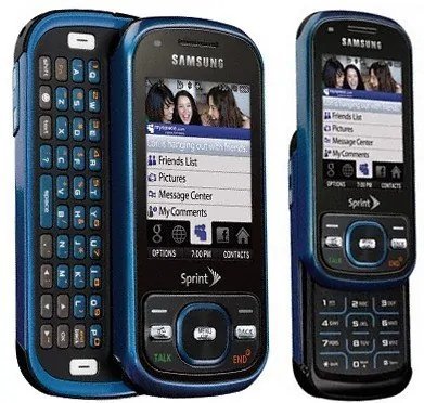 CDMA телефон Samsung Exclaim  Samsung Exclaim - это боковой слайдер, оснащенный удобной выдвижной QWERTY-клавиатурой. Его технические характеристики удовлетворят пользователей среднего уровня потребности. Работает модель в сетях стандарта CDMA. С повышенным энергопотреблением таких сетей разработчики справлялись как могли. Итогом тому служат почти пять часов автономной работы в режиме разговора.
