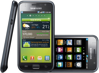 Samsung Galaxy S i500  
Samsung Galaxy S i500 это очень мощный смартфон под управлением Android 2.1. Процессор
ARM Cortex A8 1 Ггц  позволяет работать
Samsung Galaxy S практически мгновенно. Все приложения работают на максимумах.
Параметры впечатляют процессор ARM Cortex A8 1 Ггц, память 512 Mб ОЗУ и 8.2 Гб
ПЗУ. Кроме этого в этом смартфоне есть встроенный модем 3 G 1X/EV-DO Rev A
(800/1900 MHz),  интерфейсы Bluetooth
3.0+A2DP, USB 2.0, Wi-Fi 802.11 b/g, WiMAX, камера 5.0  Мпикс, слот расширения microSD, GPS с
функцией A-GPS и FM  радио. Экран Samsung
Galaxy S i500  4-дюймовый емкостный с Super AMOLED дисплеем
способным записывать и воспроизводить видео HD. Есть возможность подключать
наушники в стандартный выход 3.5мм. Операционная система Android 2.1 по словам
производителя уже весной обновится до версии Android 2.2.
 