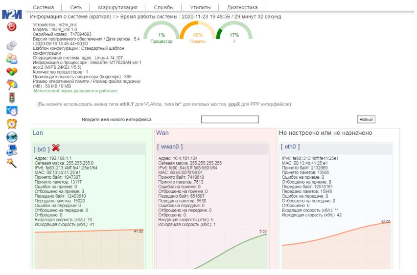 Страница расширенной настройки